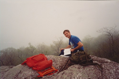 Bruce Van Hine hiking the Appalachian Trail, September 2002. Gift of the Van Hine Family. 