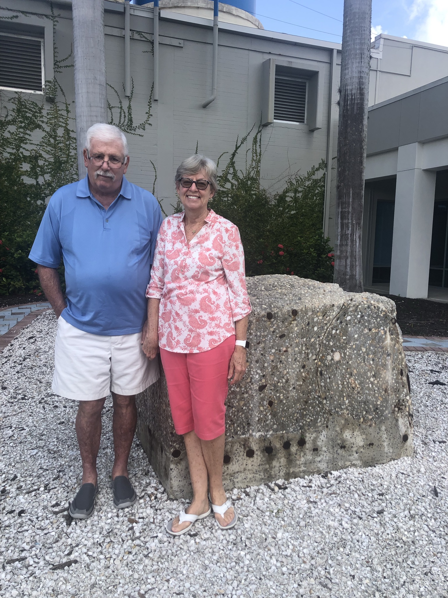 David and Janice Taub in Fort Myers, FL by This memorial sculpture is dedicated to Janices' Brother who died in the South Tower on 9/11.  