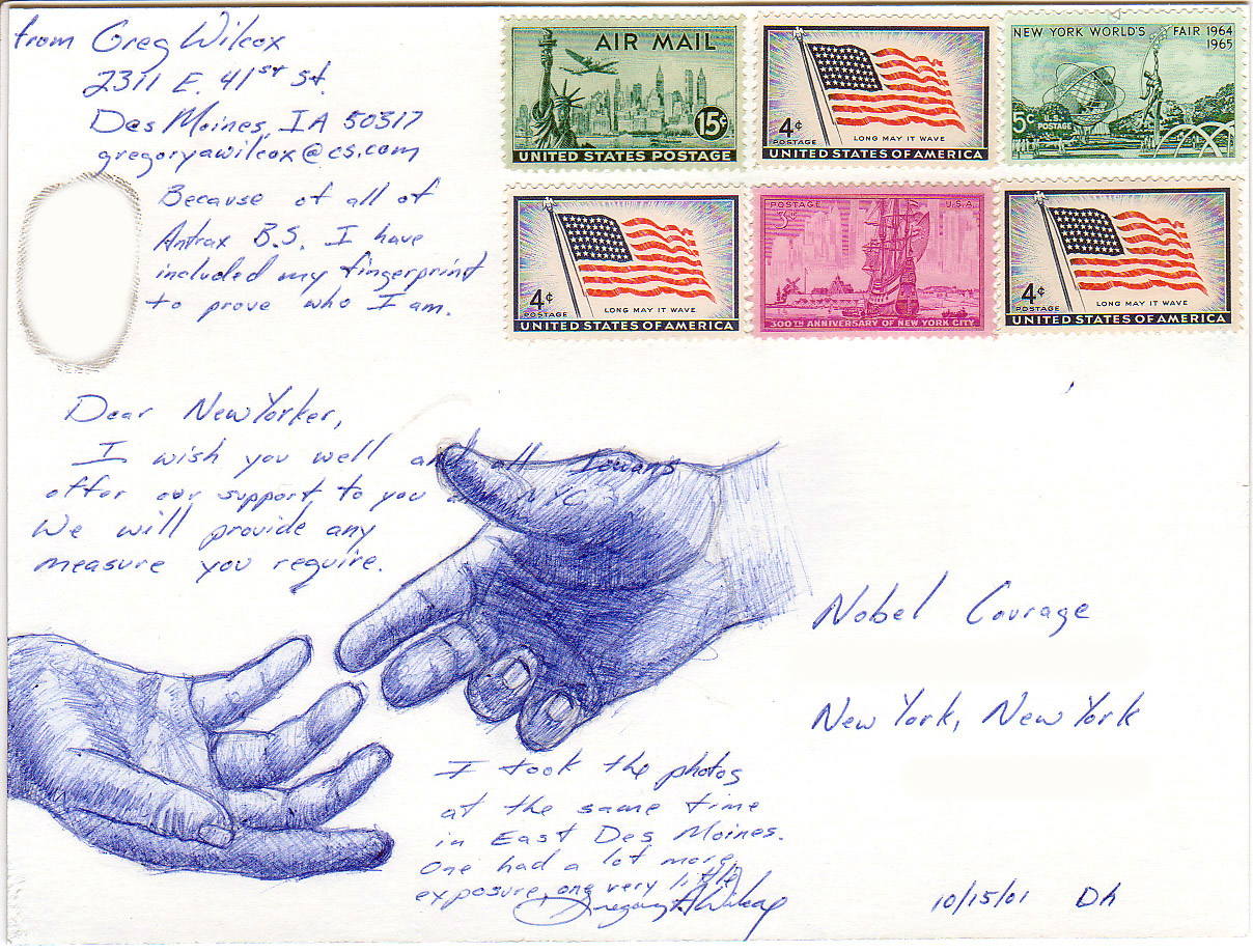 Card sent from Des Moines to New York City