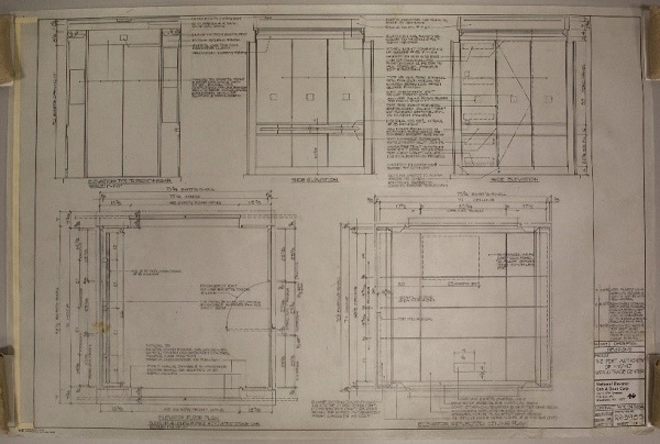 A drawing by a National Elevator Cab and Door Corporation engineer shows the floor and ceiling plans for the Twin Towers.