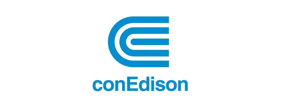 ConEdison logo, with blue text against white background