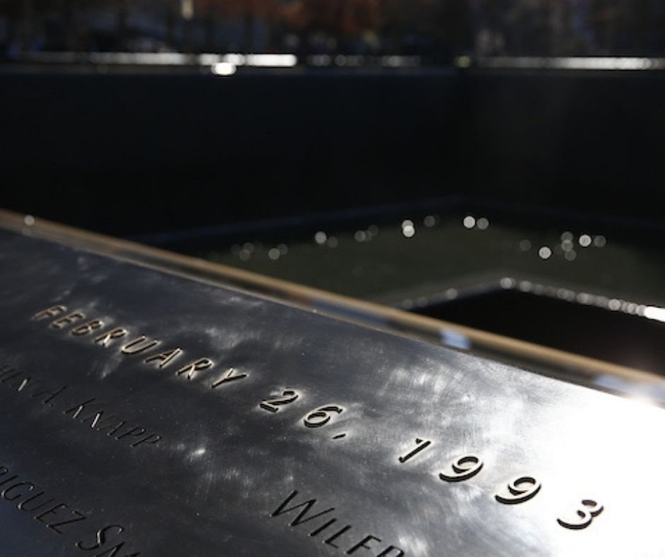 The date February 26, 1993 engraved on the Memorial