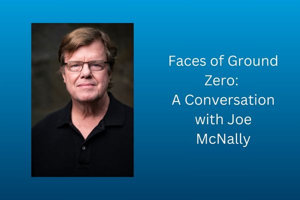 Joe McNally pictured on a graphic with text that says Faces of Ground Zero: A Conversation with Joe McNally