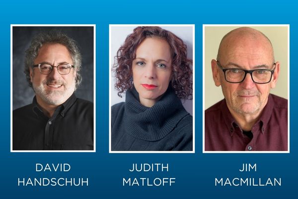 headshots left to right of David Handschuh, Judith Matloff, and Jim MacMillan 