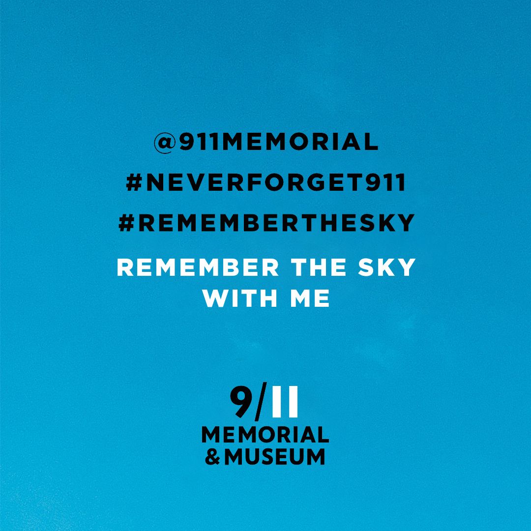 Remember the Sky With Me text on blue background