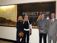 9/11 memorial of Project 911up's 3rd installment at OSU. President Ed Ray with Ted Flory, Kay Krapf and artist Sandra Priest