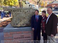 Governor Herbert with Raette and Dave Belcher standing next to the 9/11 memorial dedication ceremony at Fort Douglas national Military Museum in Salt Lake City
