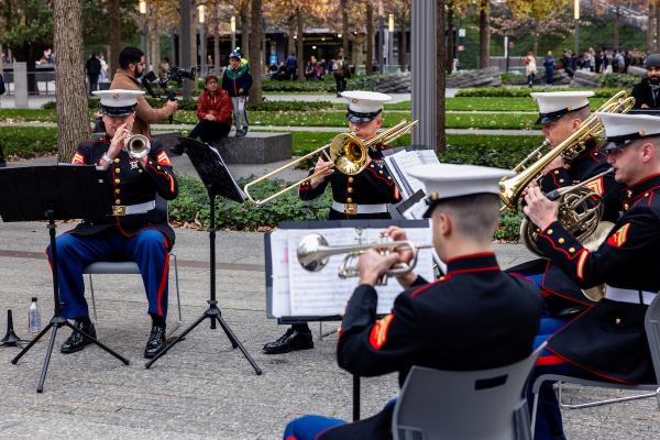 The Quantico Marine Band performs on the Memorial. 
