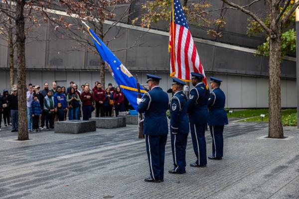 The U.S. Air Force provides an Honor Guard on Veterans Day at the Memorial. 