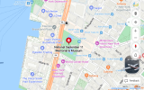 A map of the 9/11 Memorial and Museum and surrounding areas in lower Manhattan.